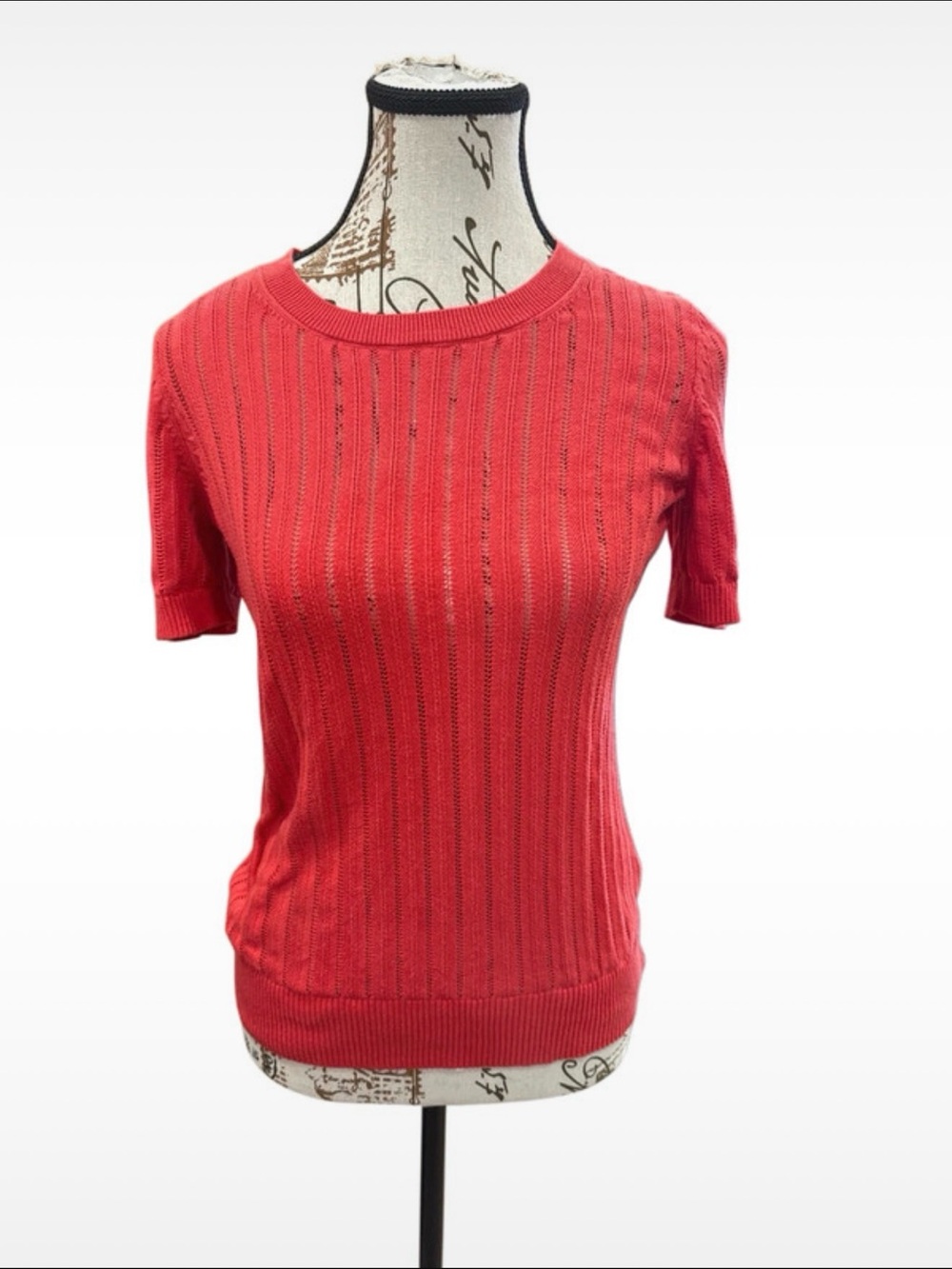 Banana Republic coral Short Sleeve Ribbed Tee - small
